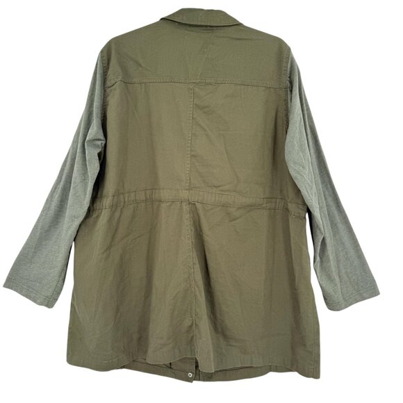 Torrid Womens Drawstring Waist Snap Pocket Green Lightweight Jacket 1 (1X-14/16) - Picture 3 of 10